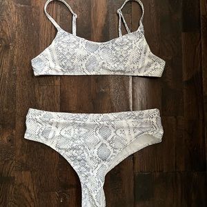 SHEIN snakeskin print bikini set